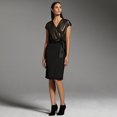 Narciso Rodriguez for DesigNation Sequin Faux-Wrap Dress