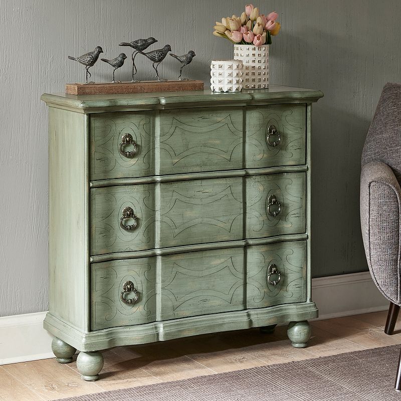 Madison Park Bombe Accent Chest, Grey, Furniture