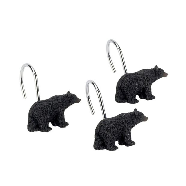 Avanti Black Bear Lodge 12-pk. Shower Curtain Hooks  Lodge shower curtain,  Black bear lodge, Shower curtain hooks