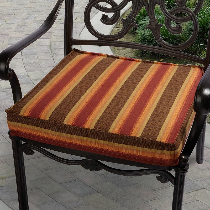 Mozaic Sunbrella 20-in. Striped Outdoor Chair Cushion, Red, 20 SQUARE