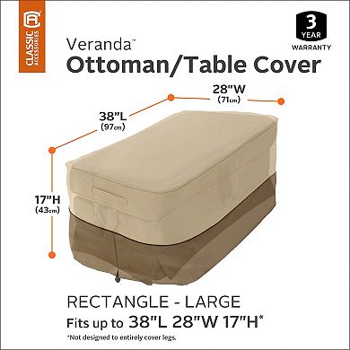 Classic Accessories Veranda 30-in. Ottoman & Table Cover