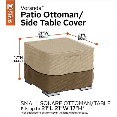 Classic Accessories Veranda 22-in. Ottoman and Table Cover