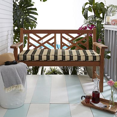 Mozaic Sunbrella 48" x 19" Striped Outdoor Bench Cushion