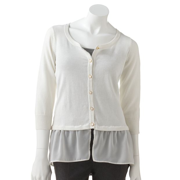 Chiffon on sale trim cardigan