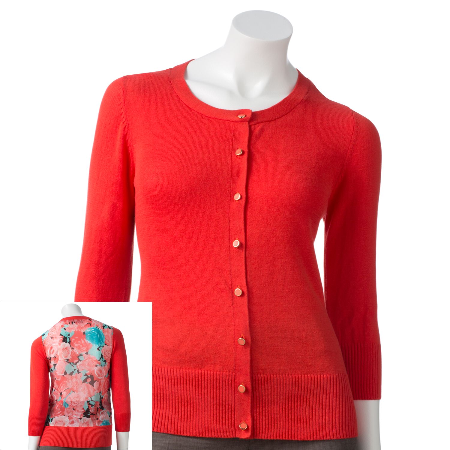 kohls red cardigan