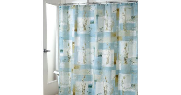 Avanti Blue Waters Fabric Shower Curtain