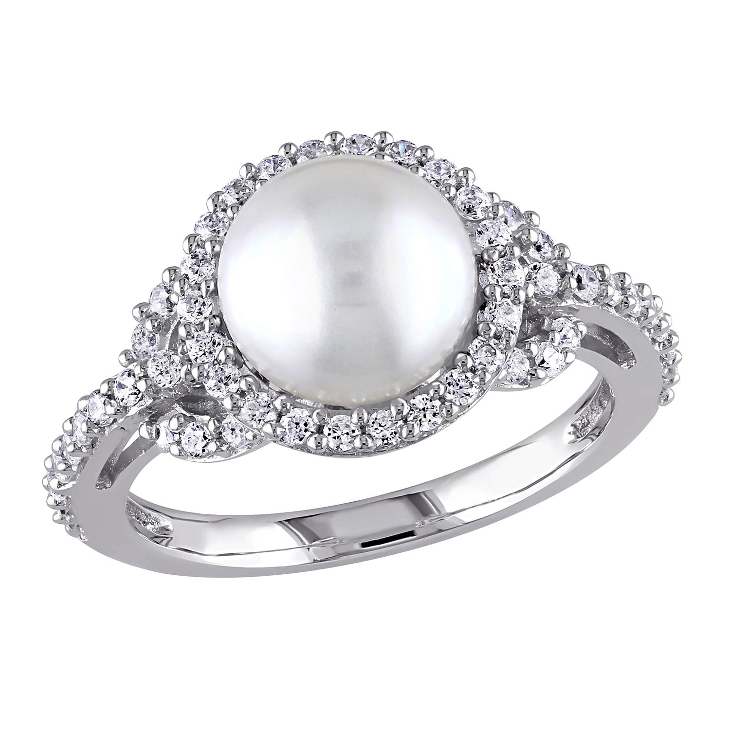 Pearl Stackable Rings For Women - 925 Sterling Silver With Freshwater Cultured Pearls & Cubic Zirconia