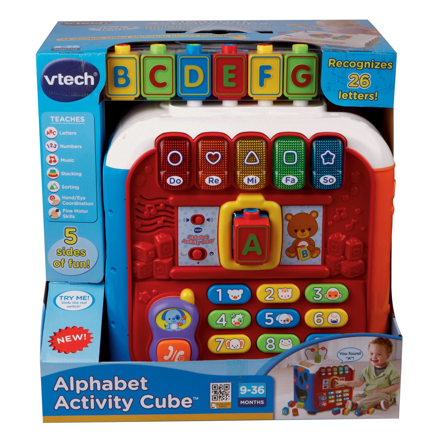 vtech alphabet activity cube pink