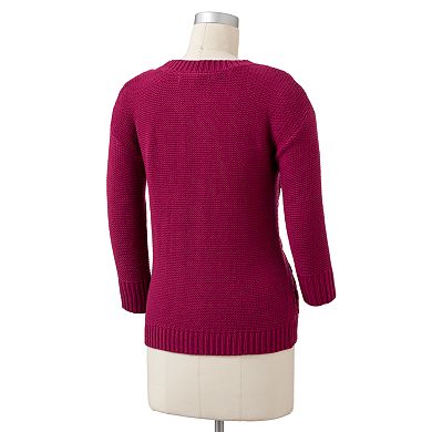 Women's LC Lauren Conrad Ribbon Cable-Knit Sweater