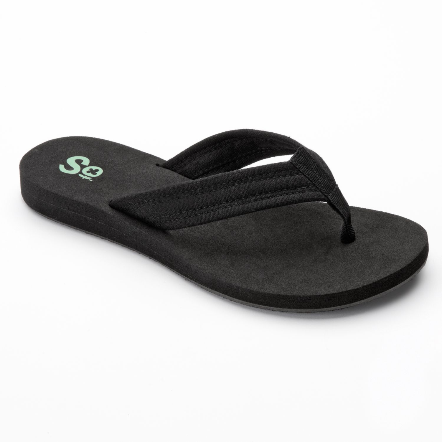 kohls black flip flops