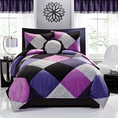 Seventeen Leopard Diamond 3 Pc Comforter Set Full Queen