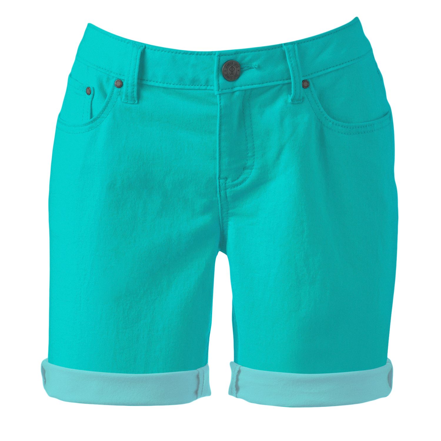 colored denim bermuda shorts