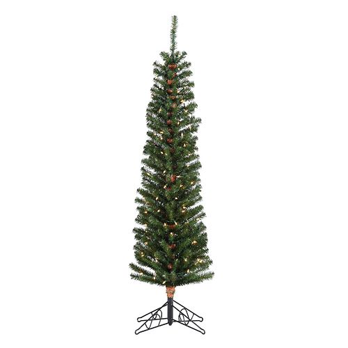 Sterling 6 1/2-ft. Pencil Fir Pre-Lit Artificial Christmas Tree