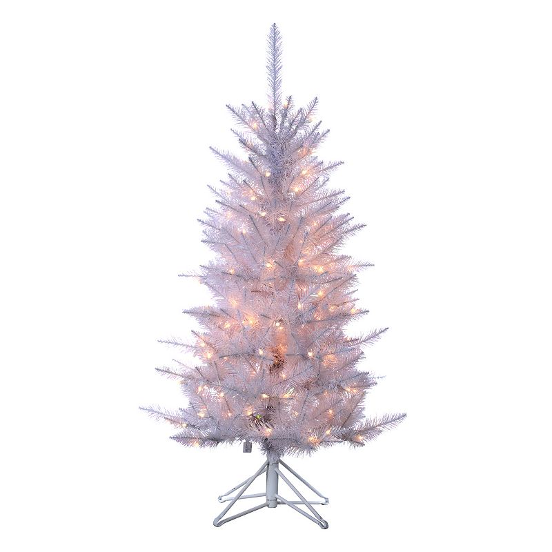 Sterling 4-ft. Pre-Lit Tinsel Artificial Christmas Tree, White