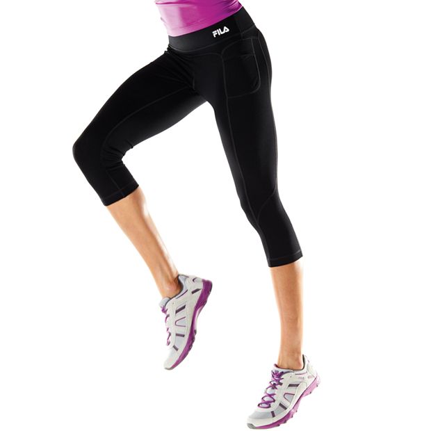 FILA SPORT Women's High Waist Capri Skimmer Leggings Exercise Yoga