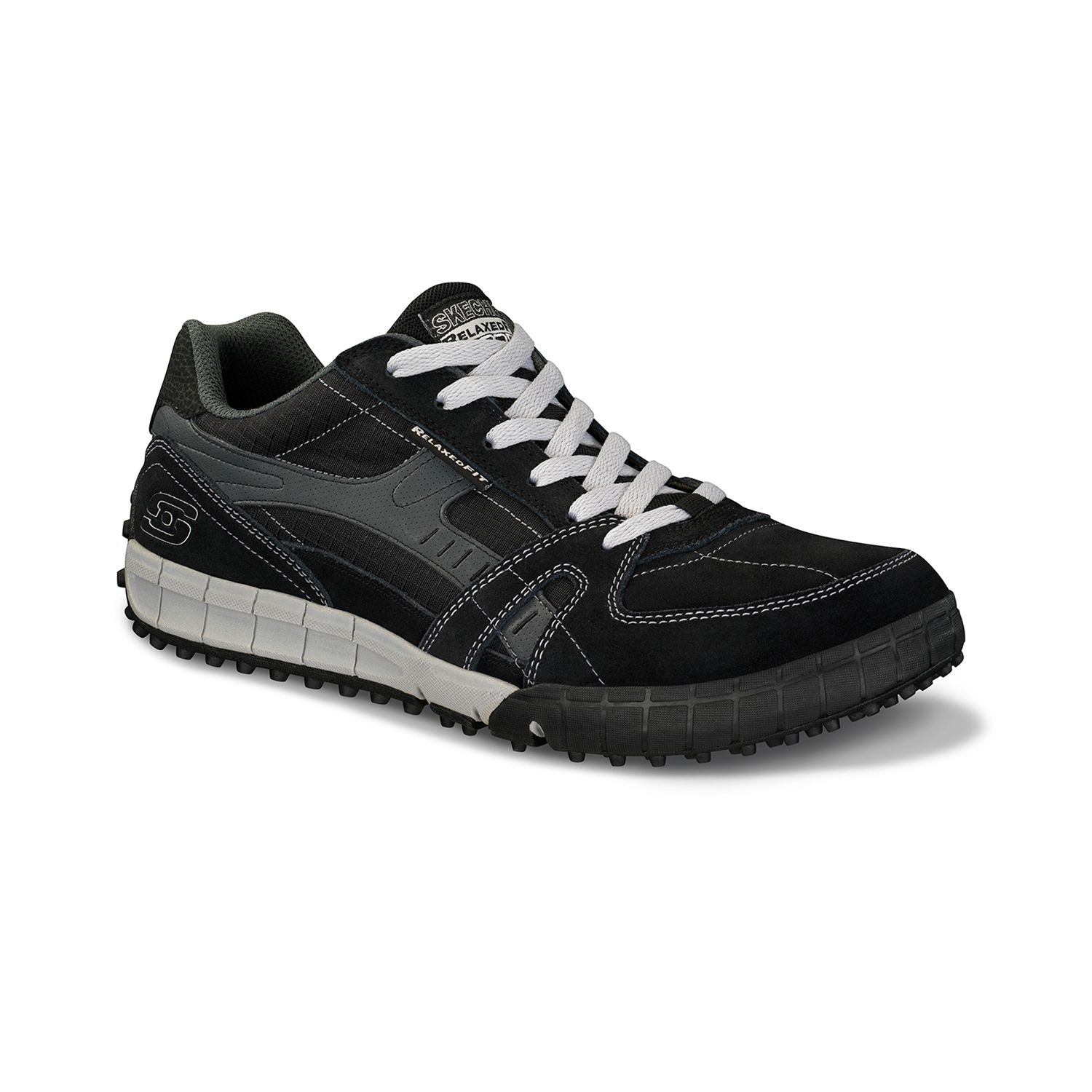 skechers grey floater relaxed fit trainers