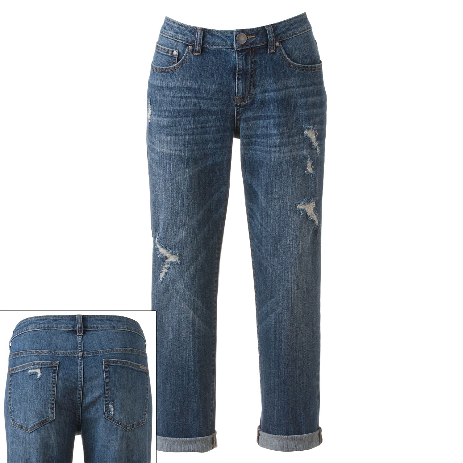 denim boyfriend capris