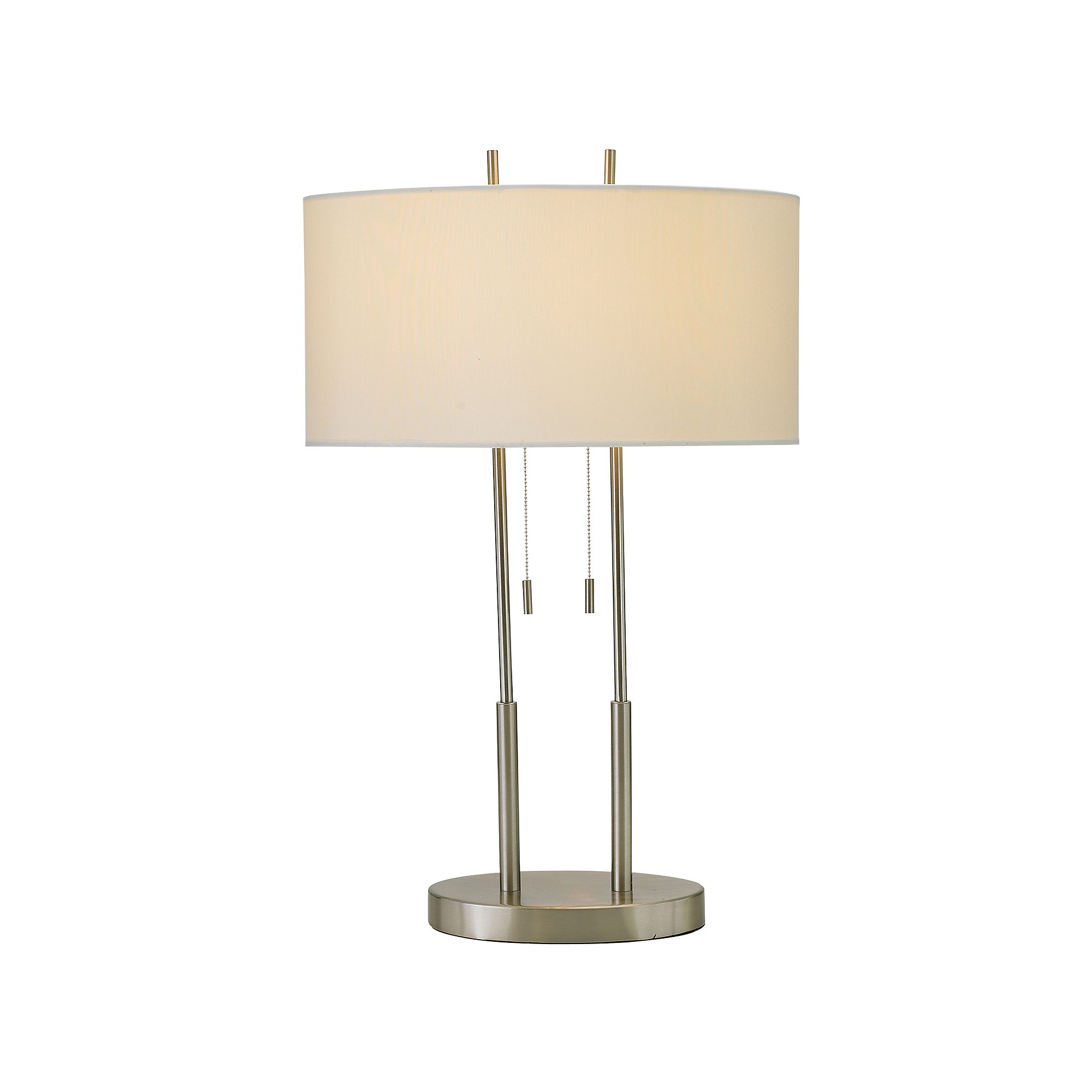 Adesso Duet Table Lamp, Brushed Silver