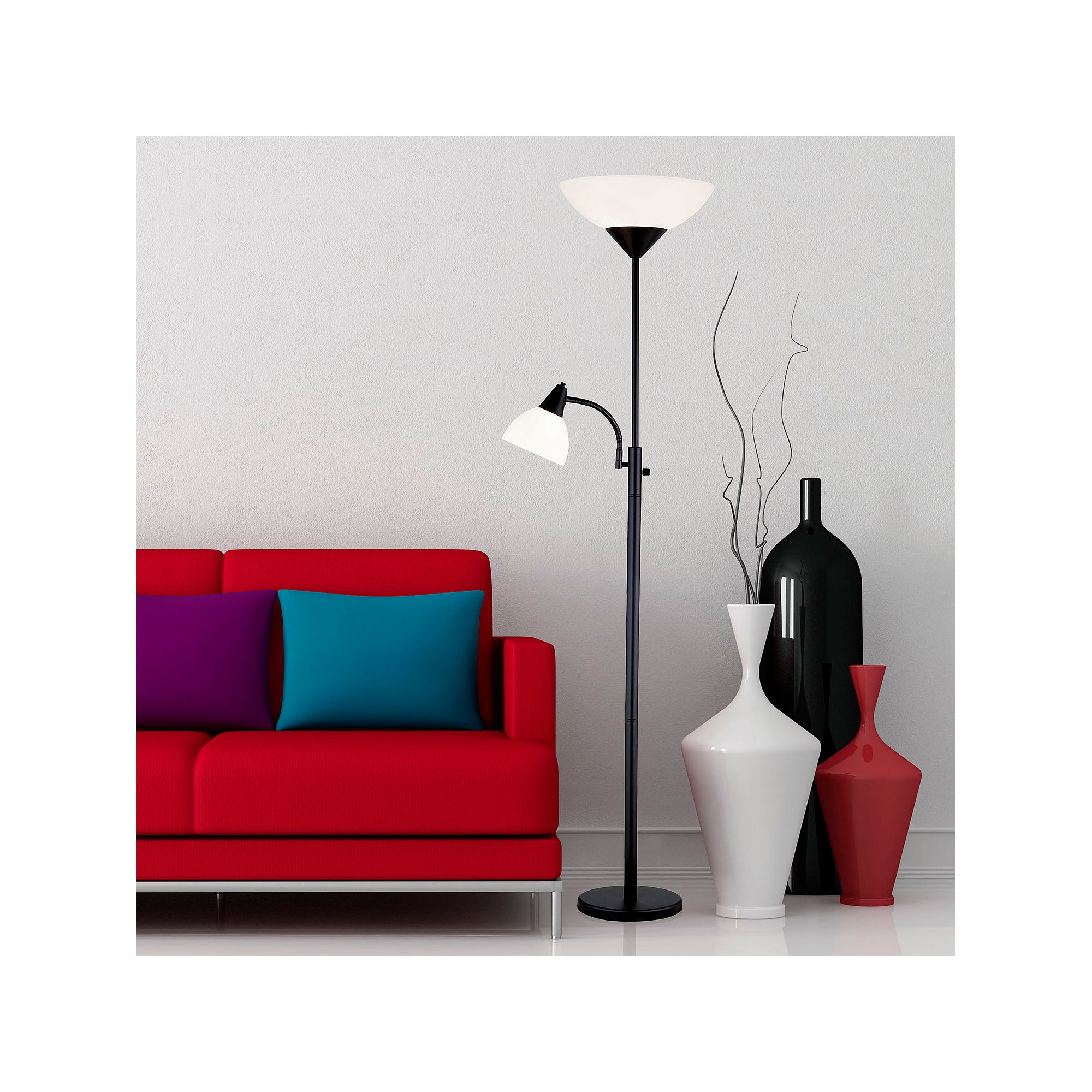 Adesso Piedmont Floor Lamp, Black