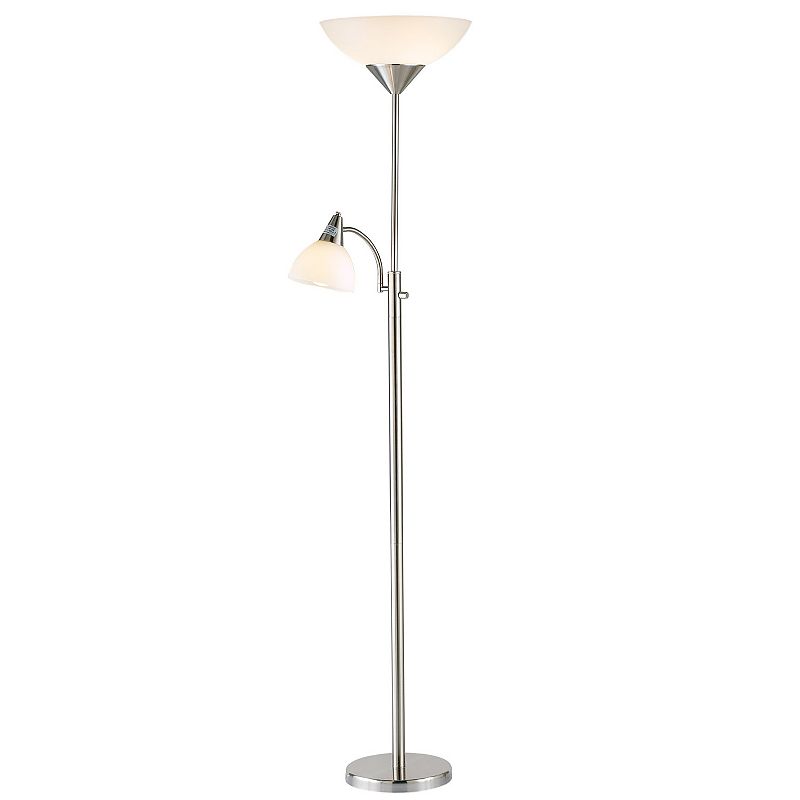 Adesso Piedmont Floor Lamp, Grey, Furniture