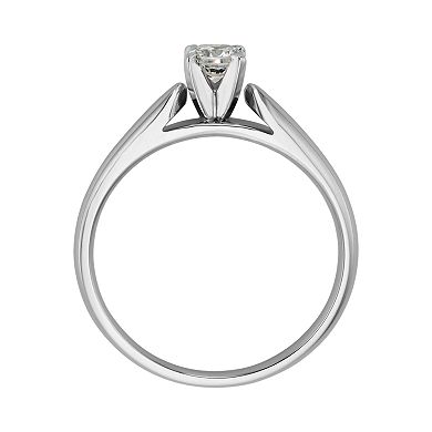 Round-Cut IGL Certified Diamond Solitaire Engagement Ring in 14k White Gold (1/4 ct. T.W.)