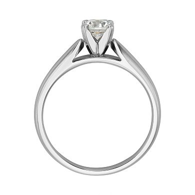 Round-Cut IGL Certified Diamond Solitaire Engagement Ring in 14k White Gold (1/2 ct. T.W.)