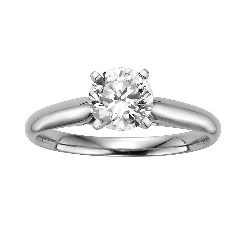 Round-Cut IGL Certified Diamond Solitaire Engagement Ring in 14k White Gold