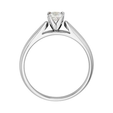 Princess-Cut IGL Certified Diamond Solitaire Engagement Ring in 14k White Gold (1/4 ct. T.W.)