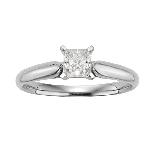 PrincessCut IGL Certified Diamond Solitaire Engagement Ring in 14k