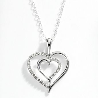 Sterling Silver Diamond Accent Heart Pendant