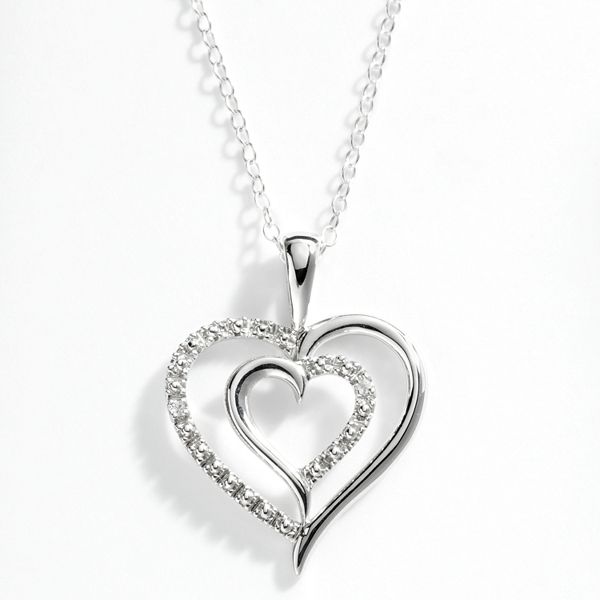 Sterling Silver Diamond Accent Heart Pendant