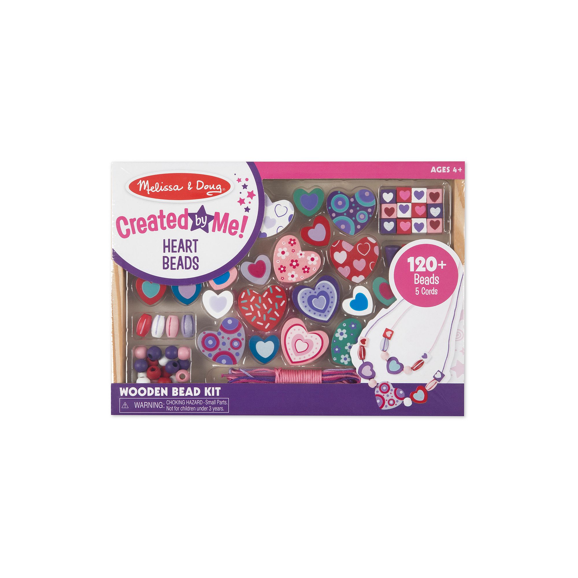 Melissa & Doug Sweet Hearts Wooden Bead Set, Multi
