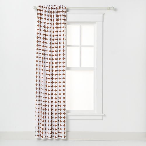 Bacati Quilted White and Chocolate Circles Curtain Panel
