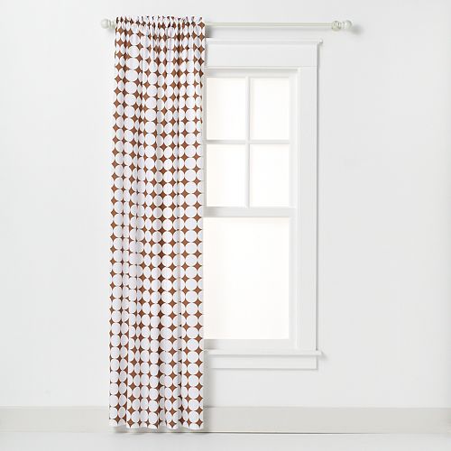 Bacati Quilted White and Chocolate Circles Curtain Panel
