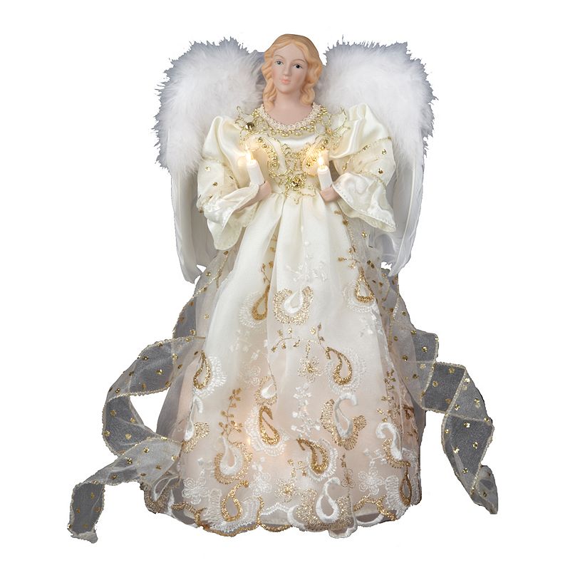 93449099 Kurt Adler White Angel Pre-Lit Tree Topper, Yellow sku 93449099