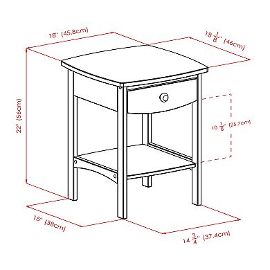 Winsome Curved Nightstand