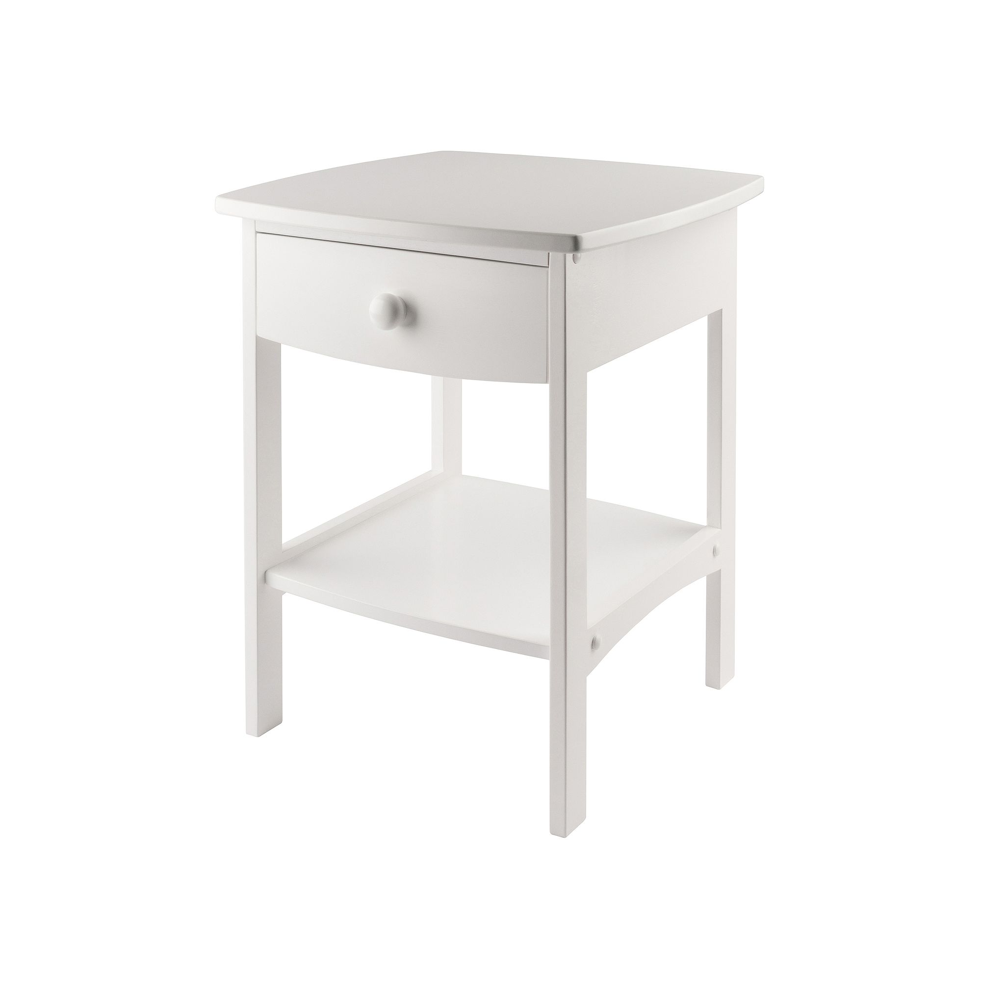 Winsome Curved Nightstand, White