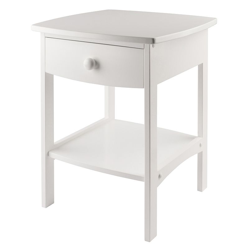 93433918 Winsome Curved Nightstand, White, Furniture sku 93433918