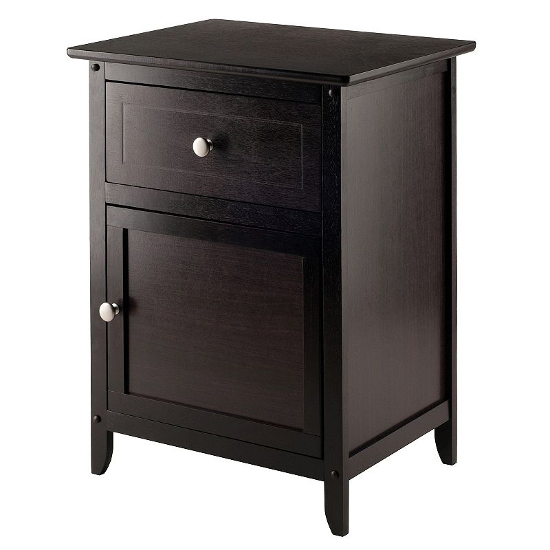 Eugene Nightstand - Espresso - Winsome: Wood Composite Bedside Cabinet with Storage