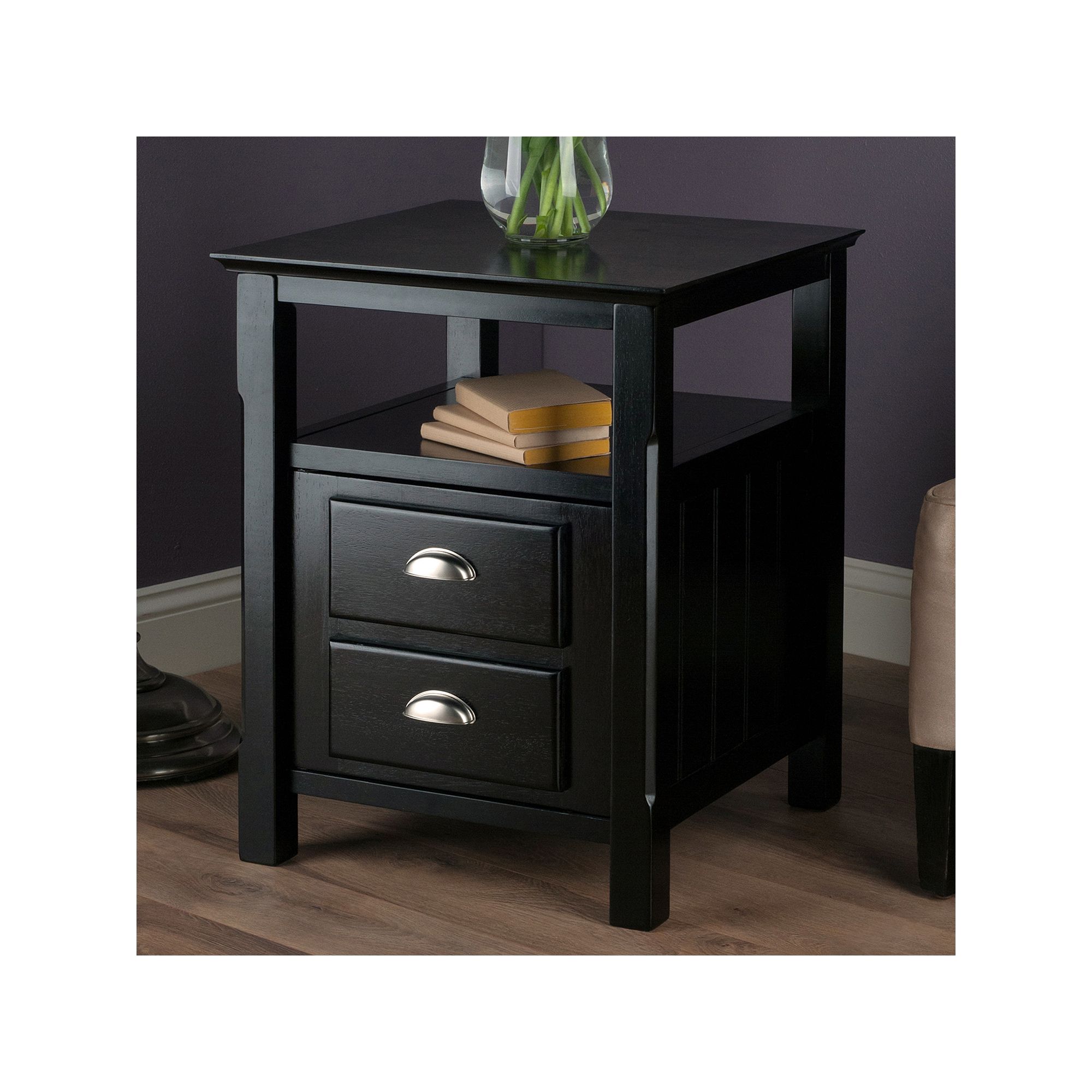 Winsome Timber Nightstand, Black