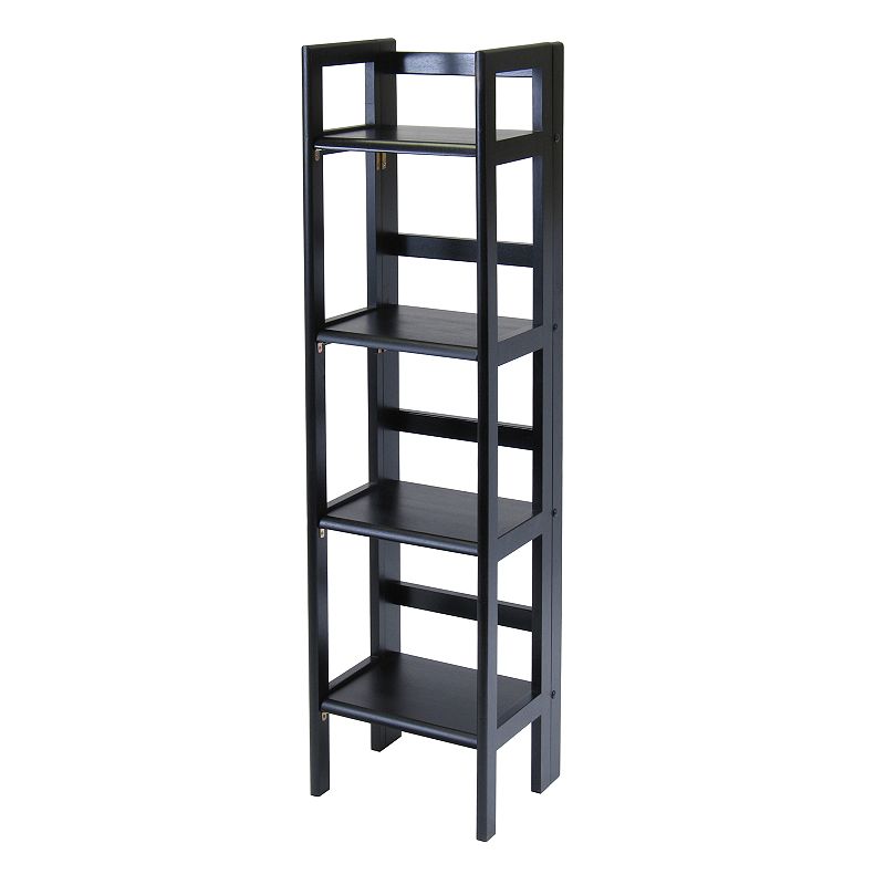 Winsome 4-Tier Folding Storage Shelf, Black, Furniture