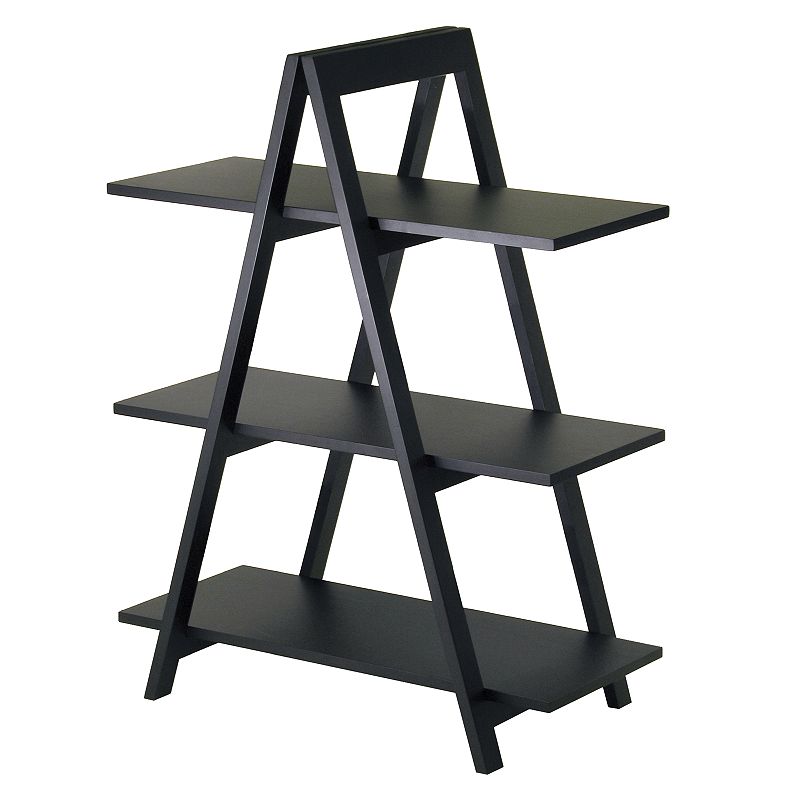 Winsome A-Frame 3-Tier Storage Shelf, Black, Furniture