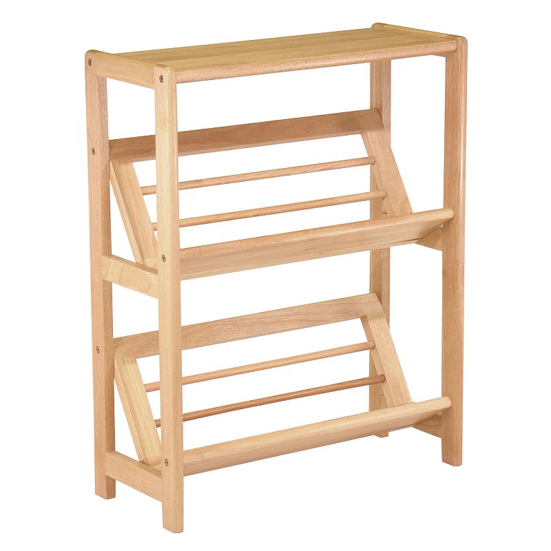 Winsome Tilted Shelf 2-Tier Bookshelf, White, Furniture