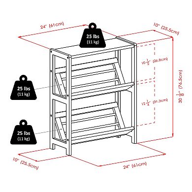 Winsome Tilted Shelf 2-Tier Bookshelf