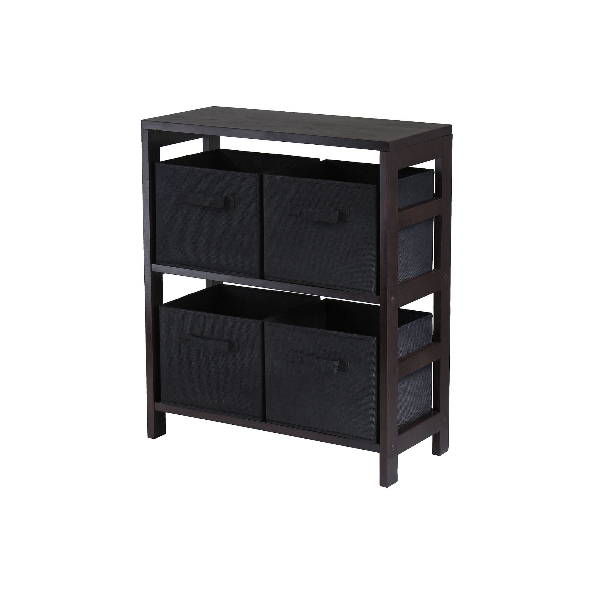 Winsome Capri 2-Section Storage Shelf, Brown Black