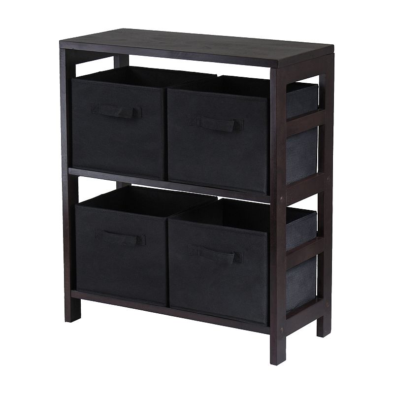 Winsome Capri 2-Section Storage Shelf, Black, Furniture