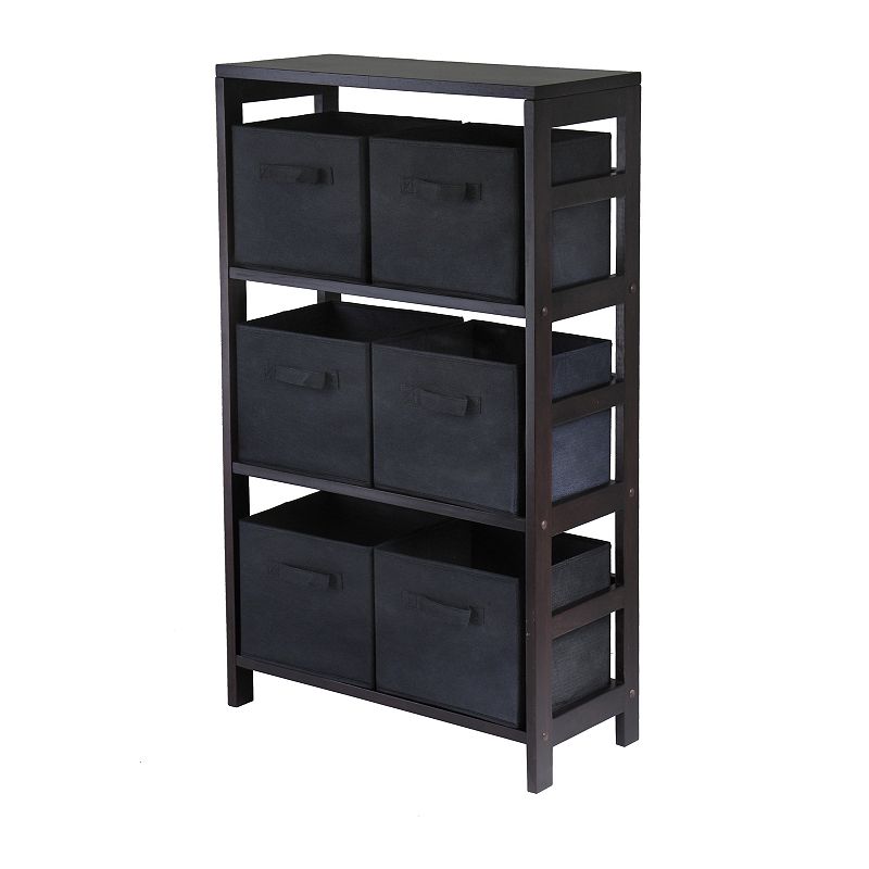 Winsome Capri 3-Section Storage Shelf, Black, Furniture