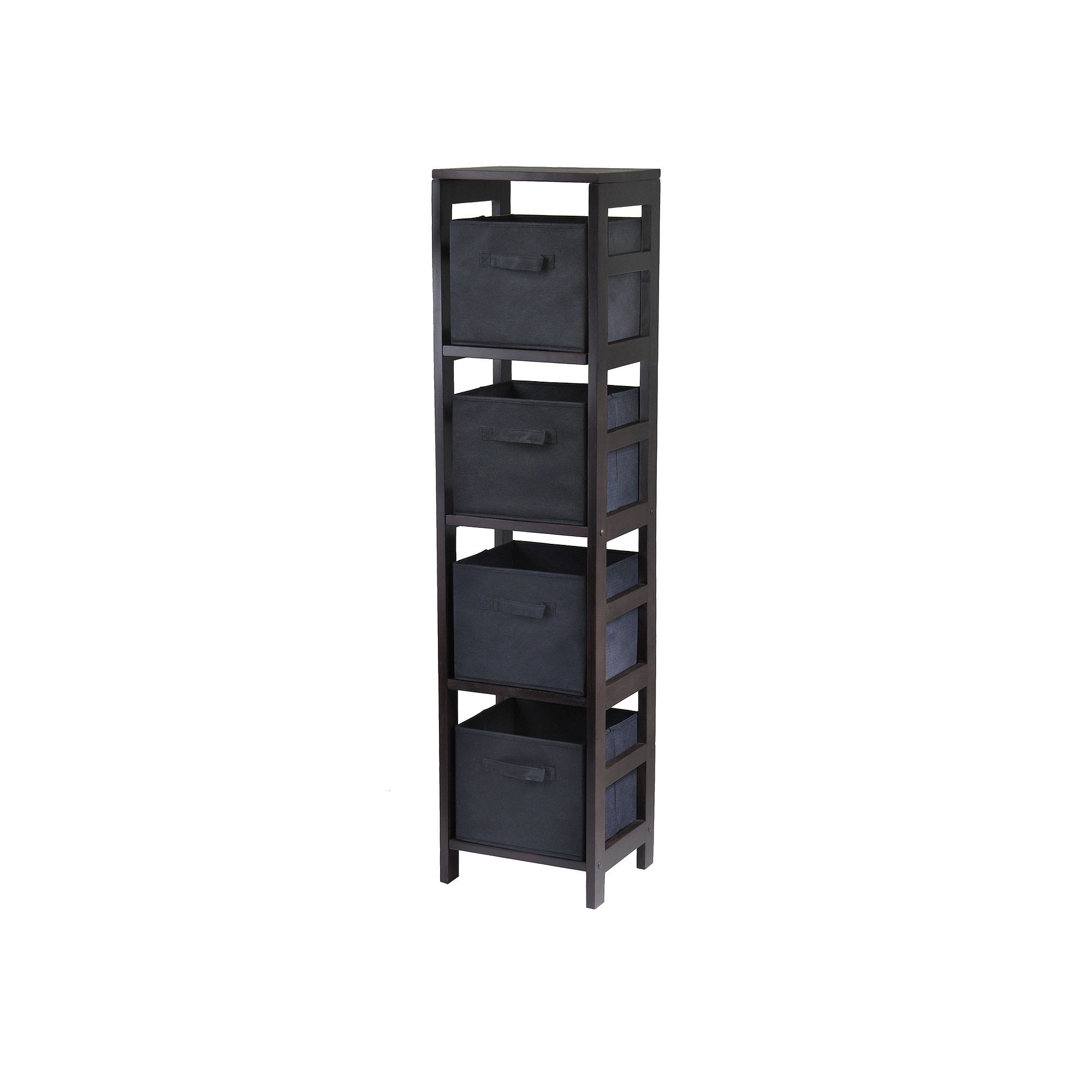Winsome Capri 4-Section Storage Shelf, Brown Black