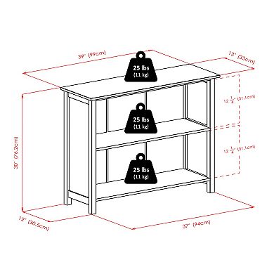 Winsome Milan Medium 3-Tier Bookcase