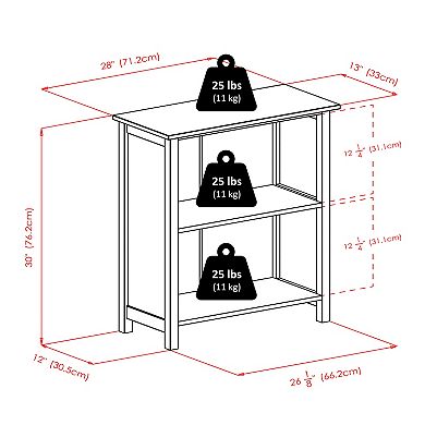 Winsome Milan Small 3-Tier Bookcase